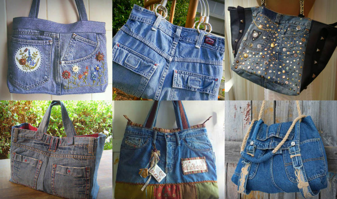 Jeans usado vira bolsa - Arte Reciclada