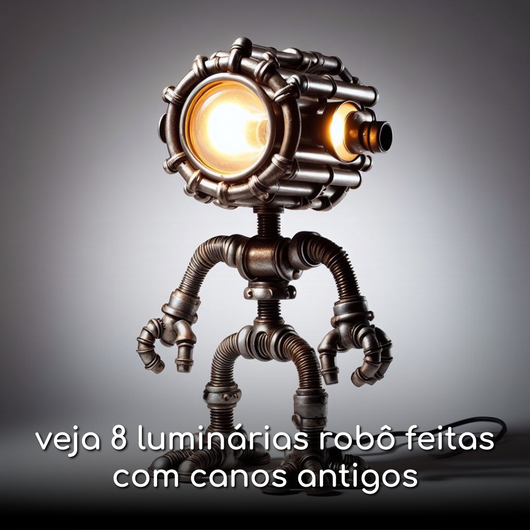 veja 8 luminárias robô feitas com canos antigos