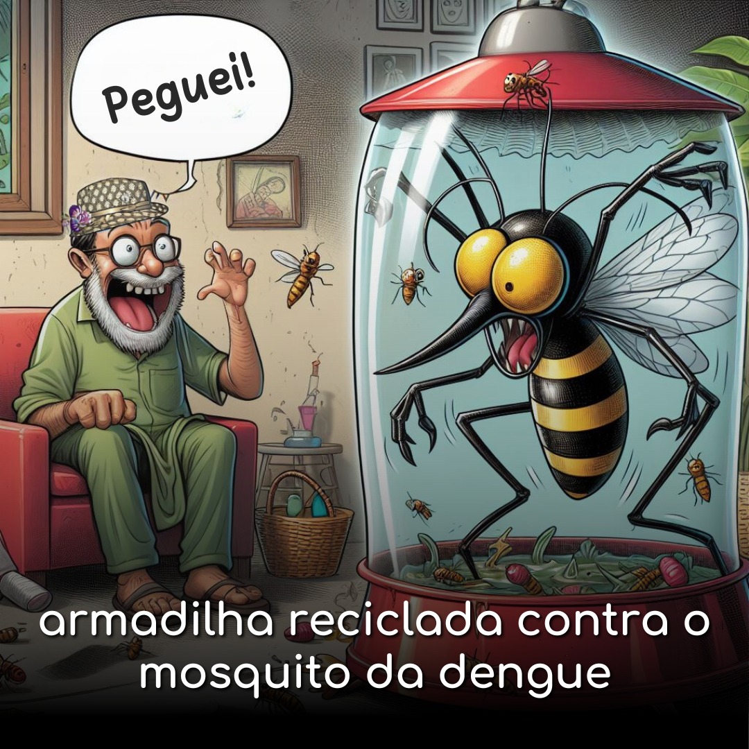 armadilha reciclada contra o mosquito da dengue