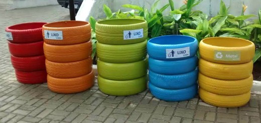 lixeiras pneus reciclados